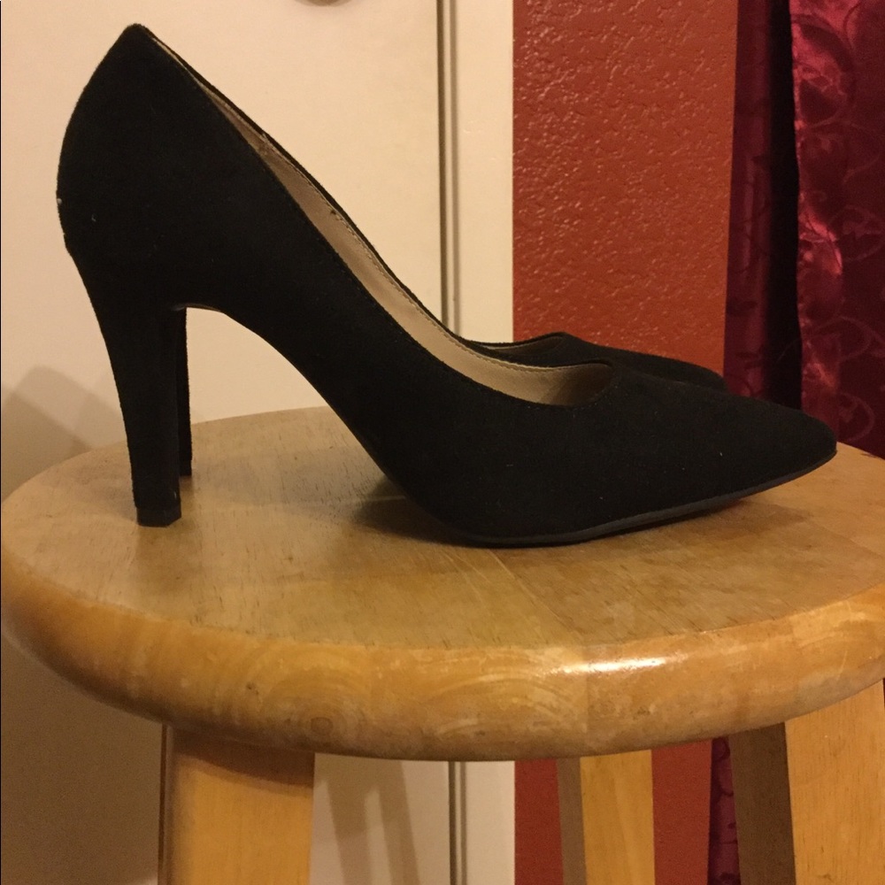 Black Suede Heels-SOLD